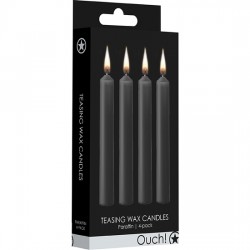 TEASING WAX CANDLES PARAFINA 4 PACK NEGRO