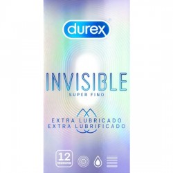 comprar DUREX INVISIBLE SUPER FINO EXTRA LUBRICADO 12 UDS