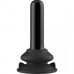 comprar THUMBY - GLASS VIBRATOR - WITH SUCTION CUP AND REMOTE - RECHARGEABLE - 10 VELOCIDADES - NEGRO