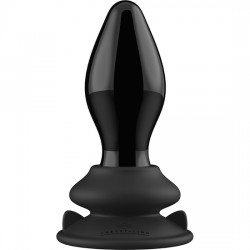 comprar STRETCHY - GLASS VIBRATOR - WITH SUCTION CUP AND REMOTE - RECHARGEABLE - 10 VELOCIDADES - NEGRO
