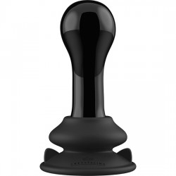 comprar GLOBY - GLASS VIBRATOR - WITH SUCTION CUP AND REMOTE - RECHARGEABLE - 10 VELOCIDADES - NEGRO