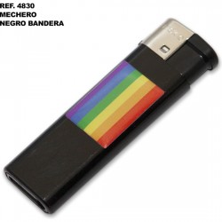 comprar MECHERO ELECTRICO NEGRO CON BANDERA LGBT